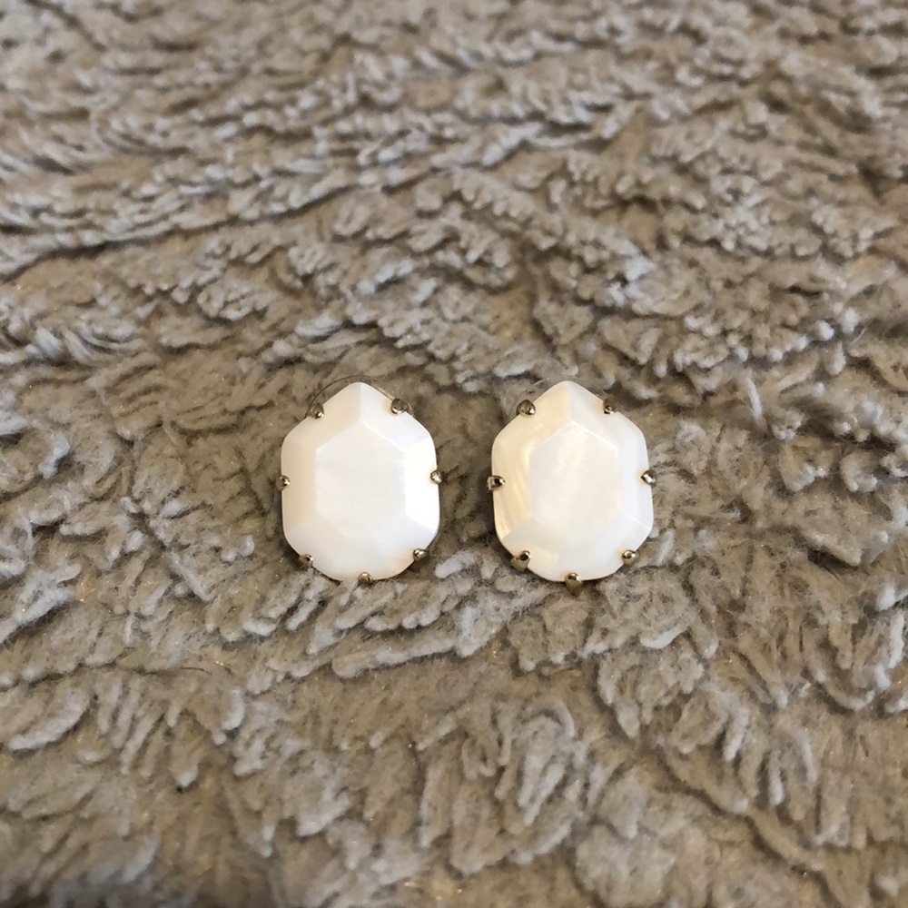 White stud earrings